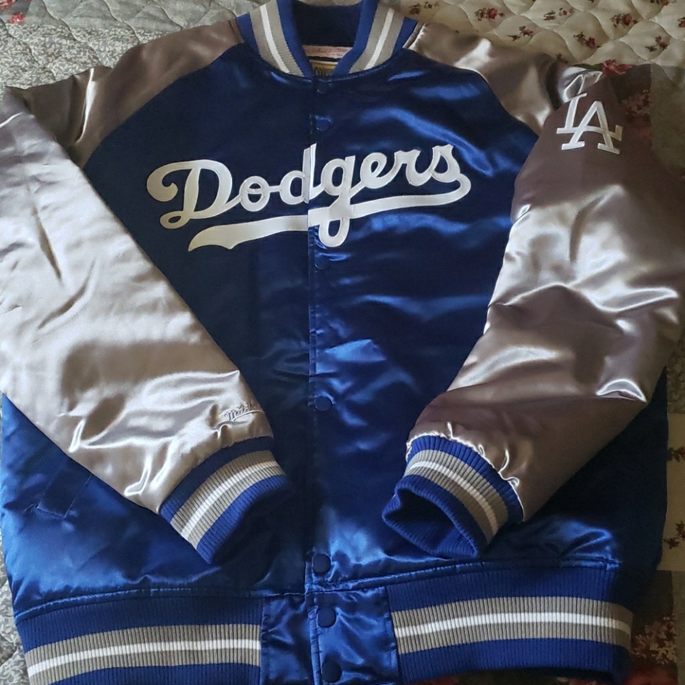 Dodgers mitchell and ness satin jacket size Large